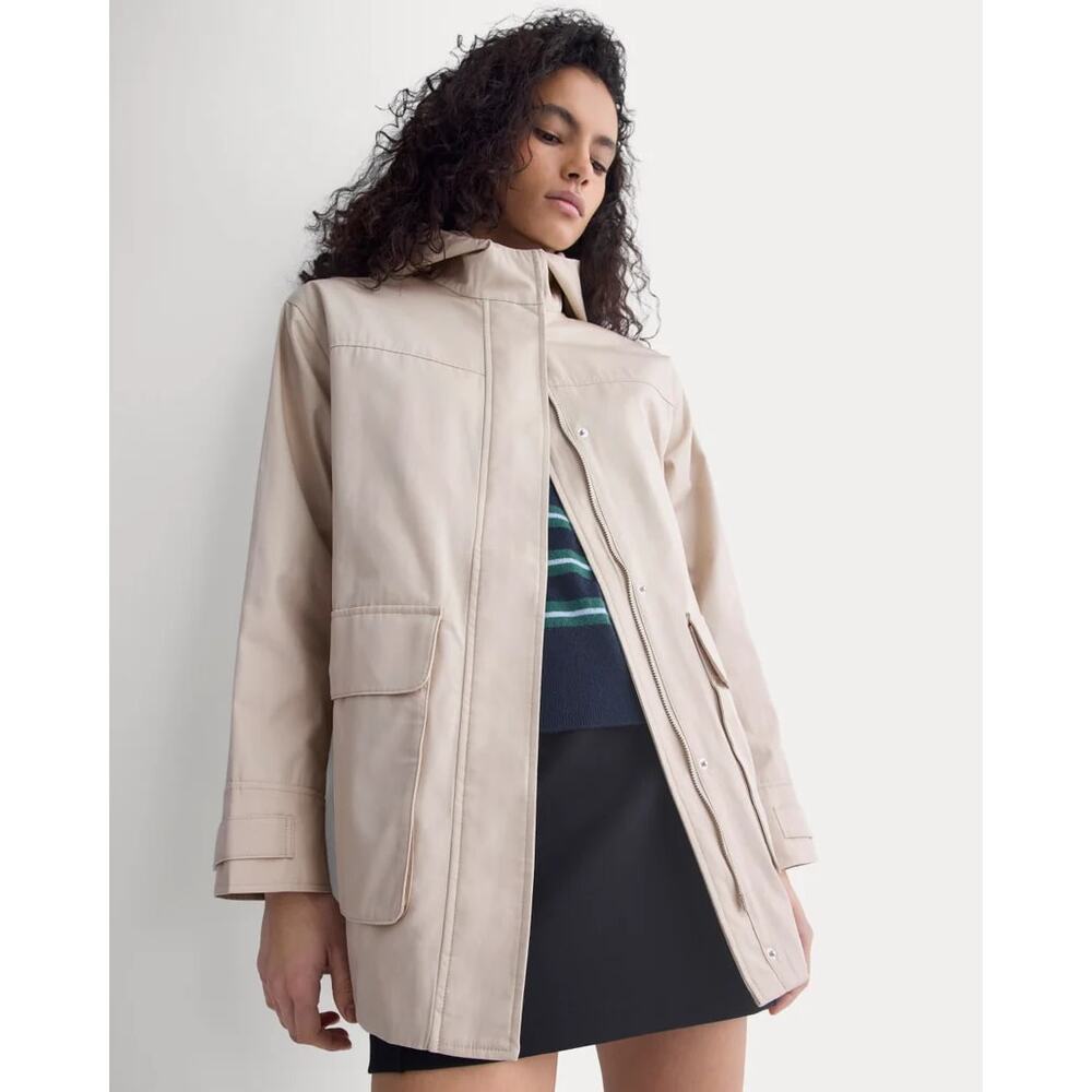 NWT Everlane Long Sleeve Hooded Trench Field Jacket Peyote Women's Medium